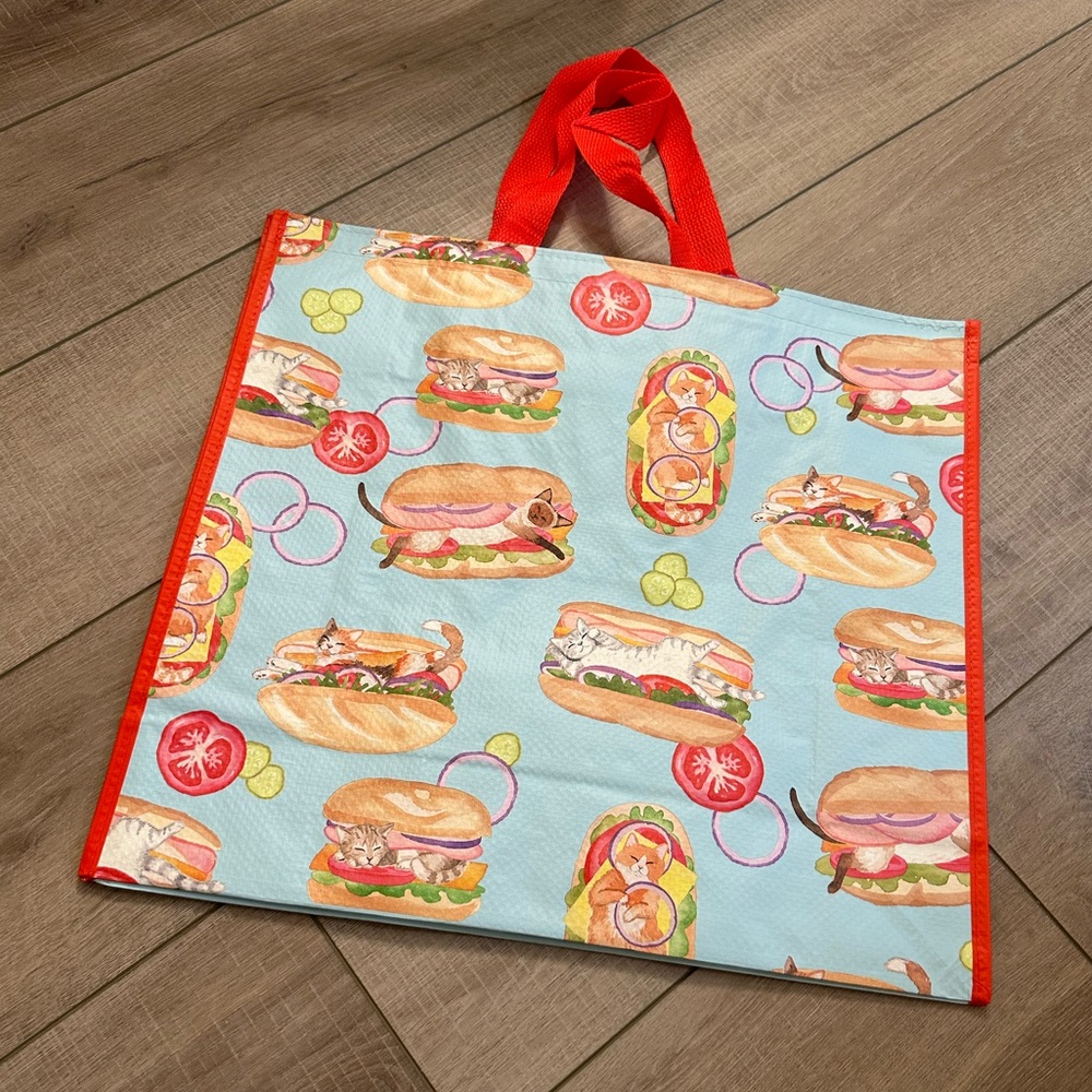 Homegoods TJMaxx Marshalls Viral Cat Sandwich Print Shopper Tote Bag NWOT
